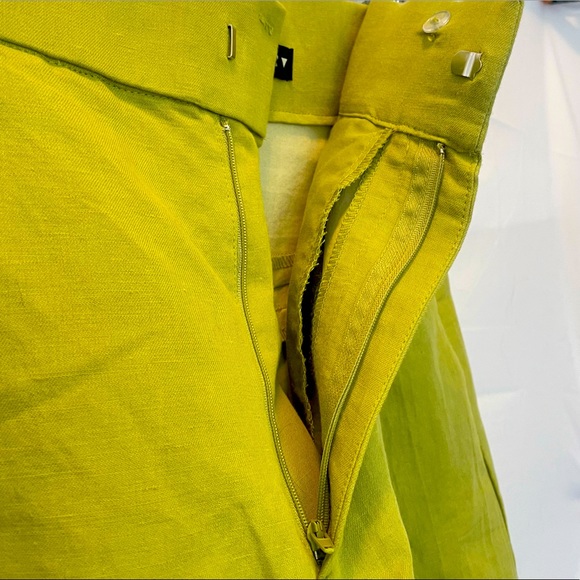 Zara XS High Waist Linen Blend Green Bermuda Shorts- NWOT - Picture 8 of 10